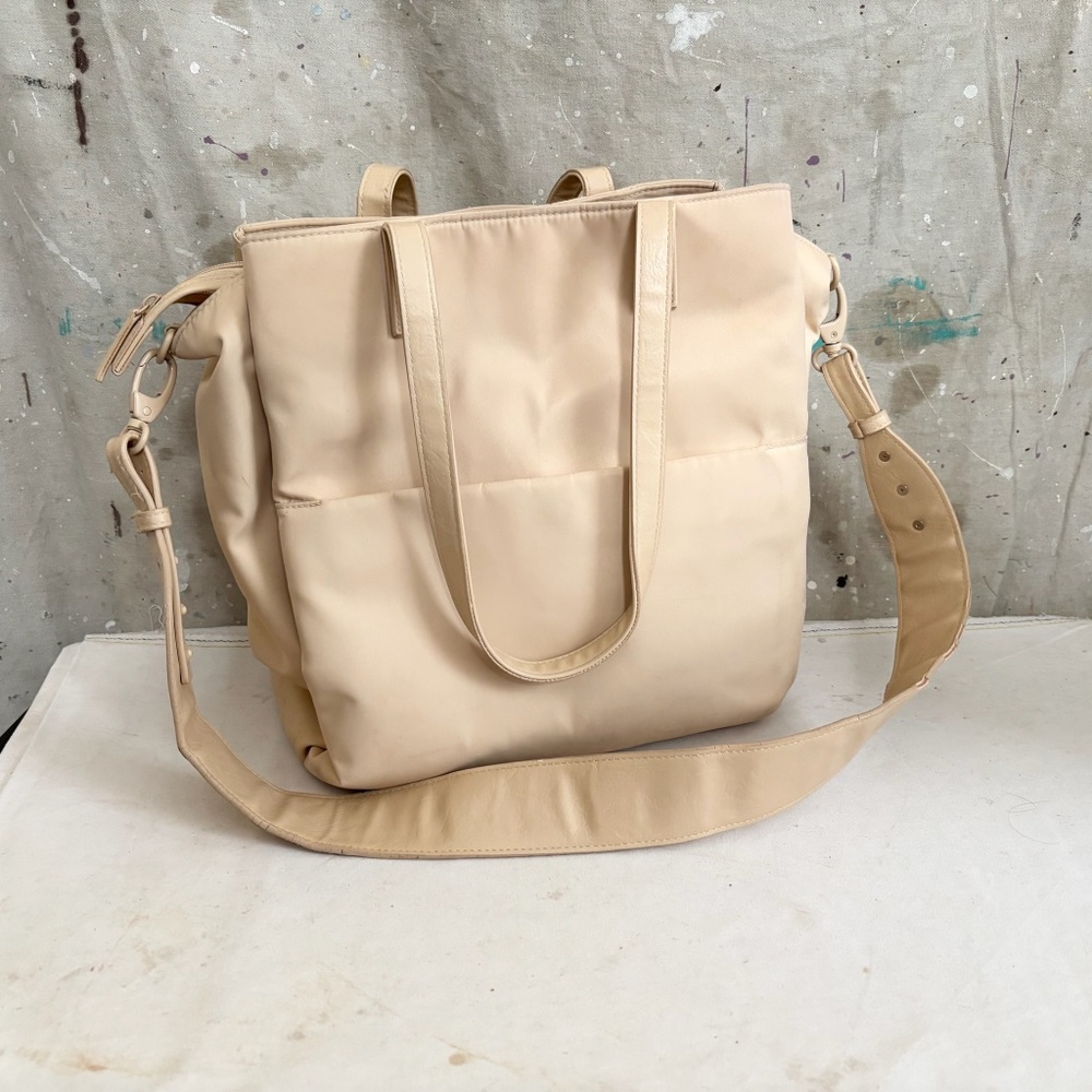BEIS Cream Tote Bag with Adjustable Strap